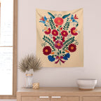 Mexican Bird Motif Cream  Wall Tapestry Gallery Image 2