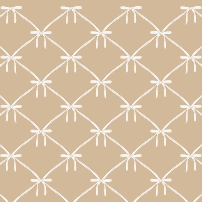 Bows & Ribbons Pattern XLV Neutral Beige Coffee Mug Gallery Image 2