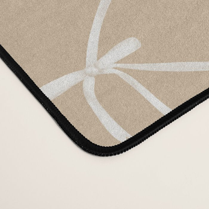 Bows & Ribbons Pattern XLV Neutral Beige Desk Mat Gallery Image 4