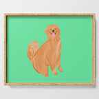 Happy Golden Retriever Serving Tray Gallery Image 1
