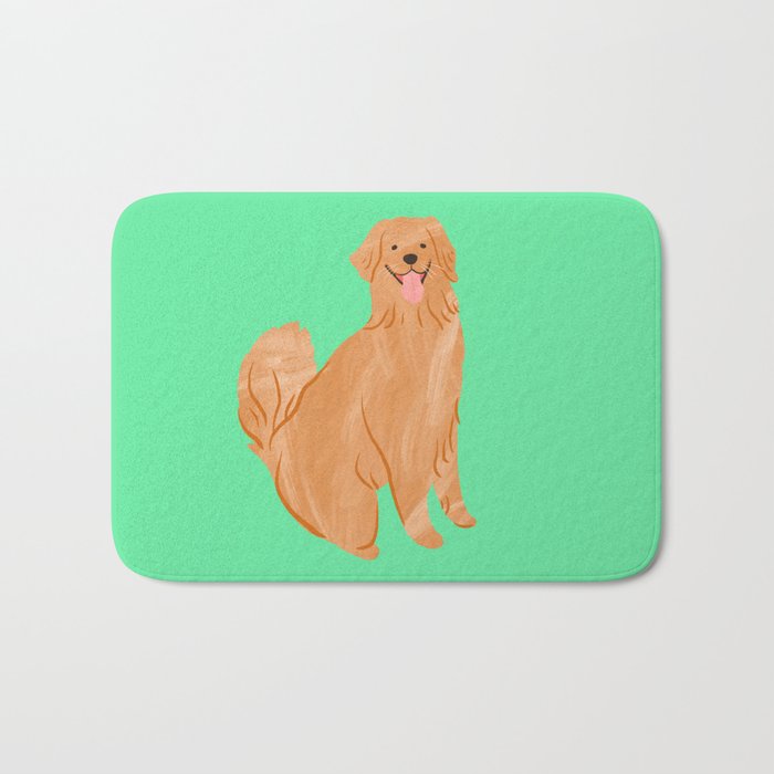 Happy Golden Retriever Bath Mat Gallery Image 1