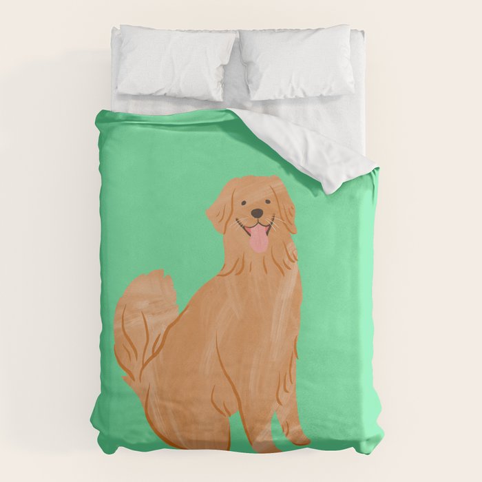 Happy Golden Retriever Duvet Cover Gallery Image 6