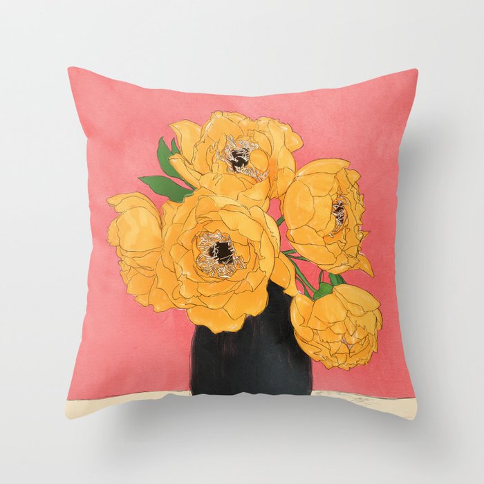 Bouquet Gift Sunny Throw Pillow Gallery Image 6