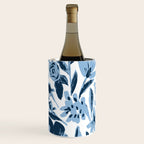 Blue monochrome artsy wildflowers Wine Chiller Gallery Image 1