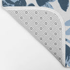Blue monochrome artsy wildflowers Bath Mat Gallery Image 2