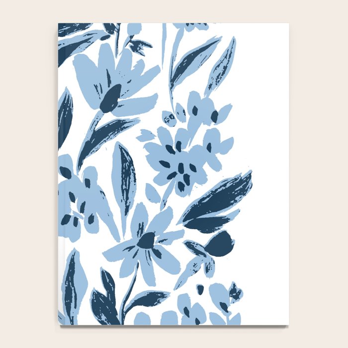 Blue monochrome artsy wildflowers Notebook Gallery Image 4