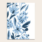 Blue monochrome artsy wildflowers Notebook Gallery Image 4