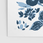 Blue monochrome artsy wildflowers Poster Gallery Image 3