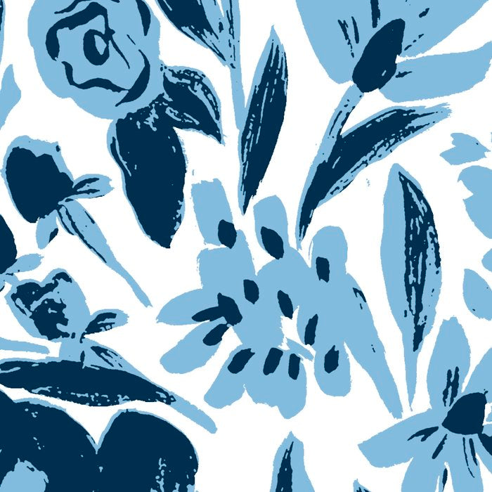 Blue monochrome artsy wildflowers Coffee Mug Gallery Image 2