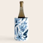 Blue monochrome artsy wildflowers Wine Chiller Gallery Image 3