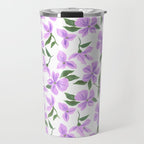 Lilac gouache flowers Travel Mug Gallery Image 1