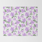 Lilac gouache flowers Throw Blanket Gallery Image 2