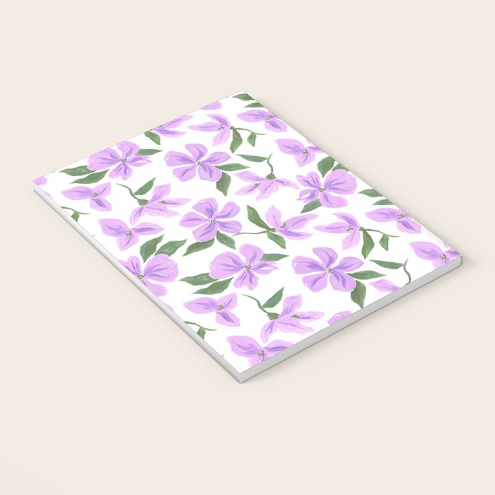 Lilac gouache flowers Notebook Gallery Image 3