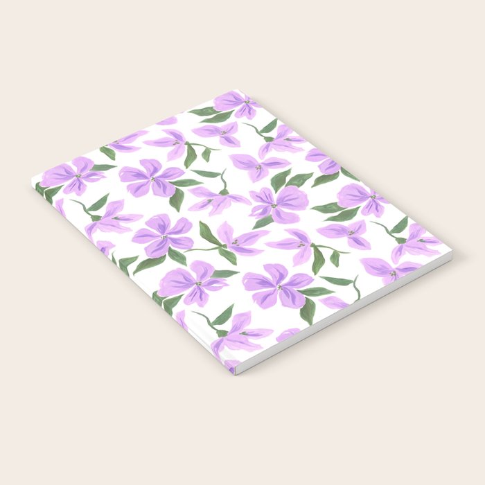 Lilac gouache flowers Notebook Gallery Image 2