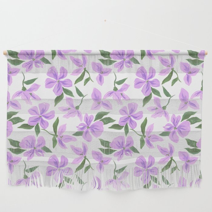 Lilac gouache flowers Wall Hanging Gallery Image 1