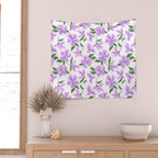 Lilac gouache flowers Wall Tapestry Gallery Image 2