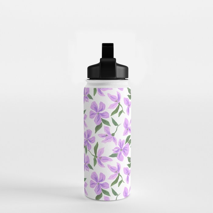 Lilac gouache flowers Water Bottle Gallery Image 2