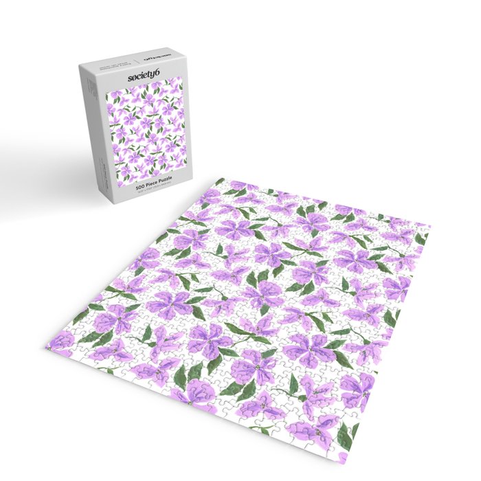 Lilac gouache flowers Jigsaw Puzzle Gallery Image 2