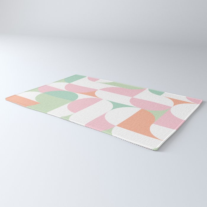 Mid-Mod geometric dots and shapes pattern - Pastel Candy Rug Gallery Image 3