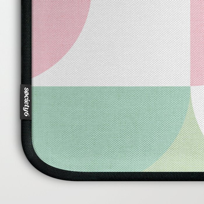 Mid-Mod geometric dots and shapes pattern - Pastel Candy Laptop Sleeve Gallery Image 3
