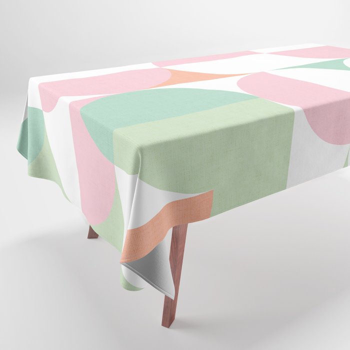 Mid-Mod geometric dots and shapes pattern - Pastel Candy Tablecloth Gallery Image 1