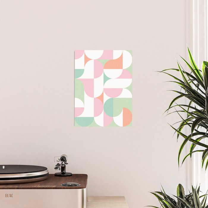 Mid-Mod geometric dots and shapes pattern - Pastel Candy Poster Gallery Image 2