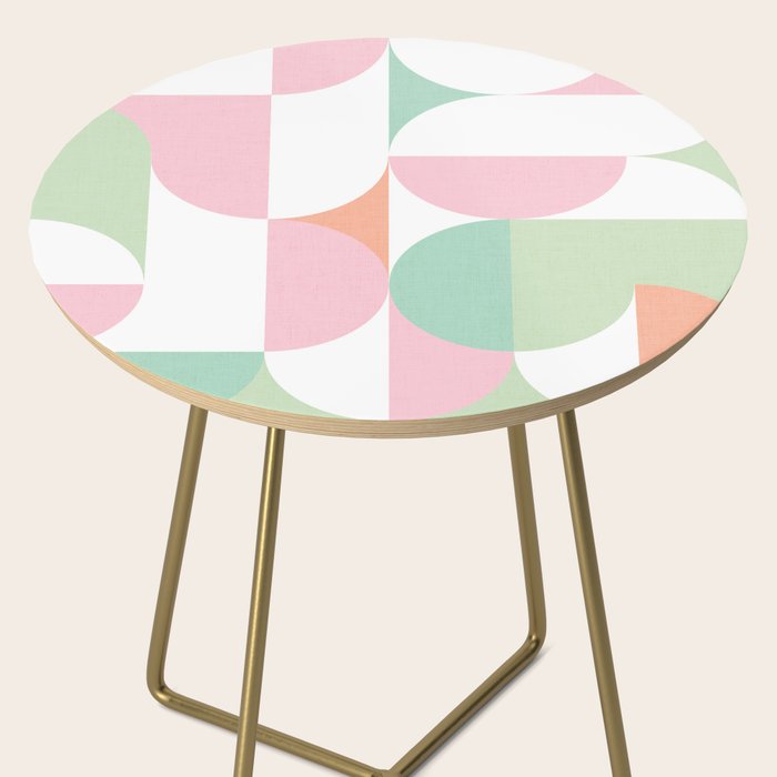 Mid-Mod geometric dots and shapes pattern - Pastel Candy Side Table Gallery Image 2