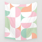Mid-Mod geometric dots and shapes pattern - Pastel Candy Wall Tapestry Gallery Image 4