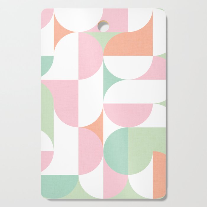 Mid-Mod geometric dots and shapes pattern - Pastel Candy Cutting Board Gallery Image 1