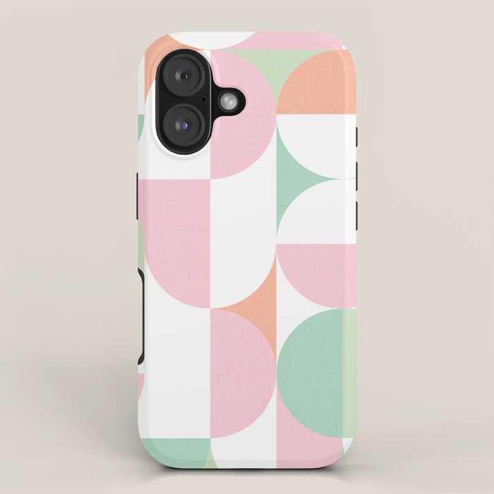 Mid-Mod geometric dots and shapes pattern - Pastel Candy iPhone Case Gallery Image 1