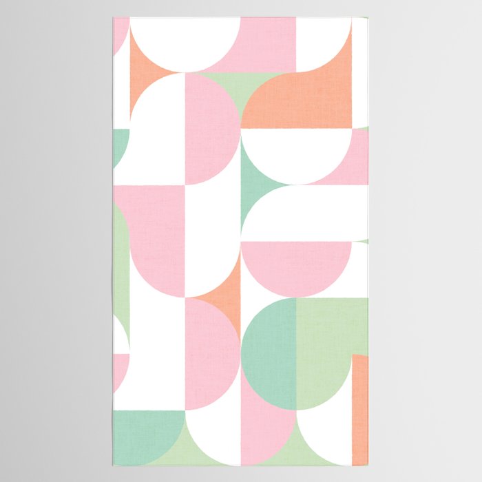 Mid-Mod geometric dots and shapes pattern - Pastel Candy Tablecloth Gallery Image 2
