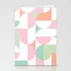Mid-Mod geometric dots and shapes pattern - Pastel Candy Stationery Card Gallery Image 2