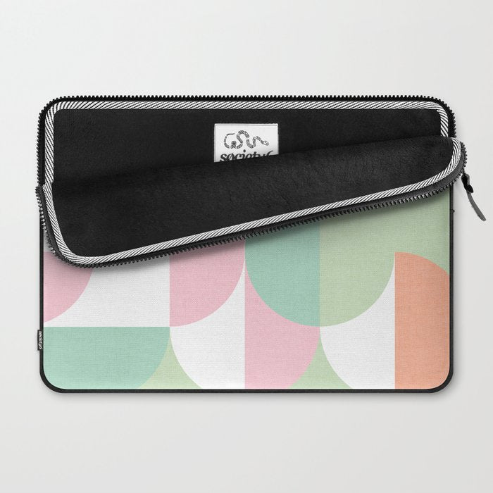 Mid-Mod geometric dots and shapes pattern - Pastel Candy Laptop Sleeve Gallery Image 2