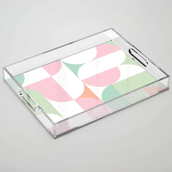 Mid-Mod geometric dots and shapes pattern - Pastel Candy Acrylic Tray Gallery Image 1