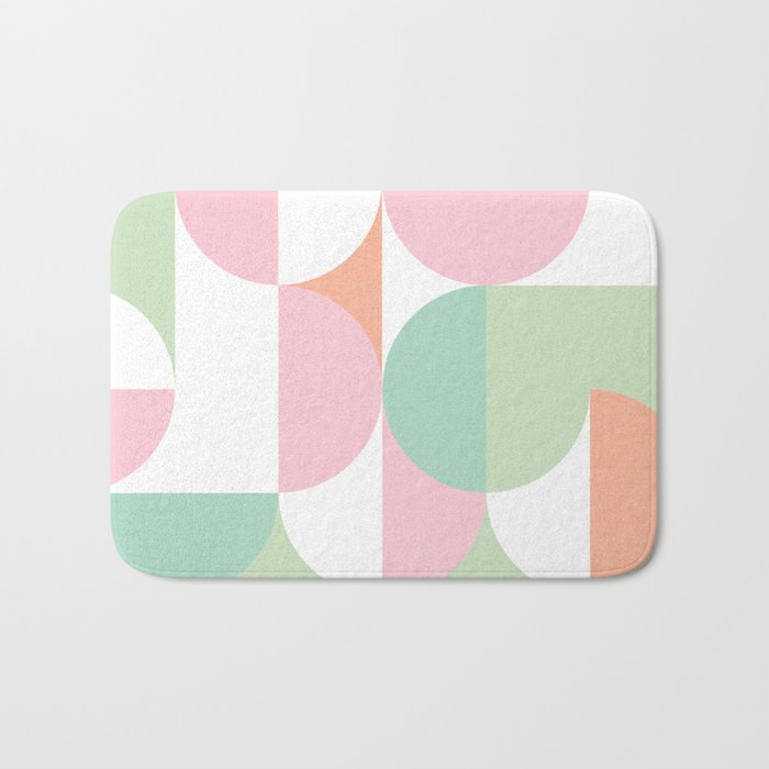 Mid-Mod geometric dots and shapes pattern - Pastel Candy Bath Mat Gallery Image 1