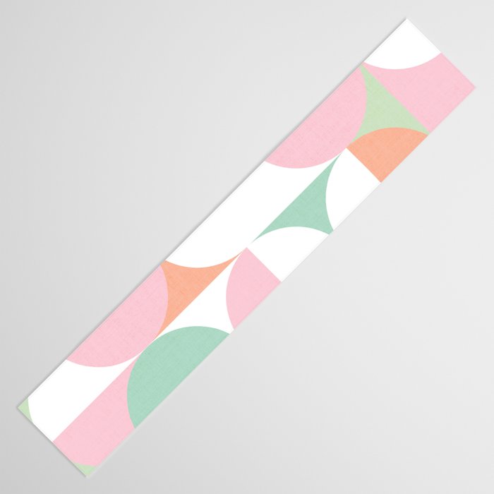 Mid-Mod geometric dots and shapes pattern - Pastel Candy Table Runner Gallery Image 3