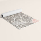 Festive, Floral Pattern Dahlias, Pink, Gray, White Yoga Mat Gallery Image 2