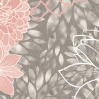 Festive, Floral Pattern Dahlias, Pink, Gray, White Coffee Mug Gallery Image 2