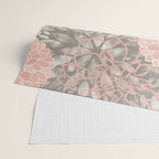 Festive, Floral Pattern Dahlias, Pink, Gray, White Wrapping Paper Gallery Image 2