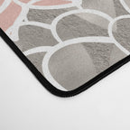 Festive, Floral Pattern Dahlias, Pink, Gray, White Desk Mat Gallery Image 4