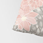 Festive, Floral Pattern Dahlias, Pink, Gray, White Pillow Sham Gallery Image 4