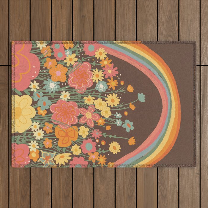 Rainbow garden Outdoor Rug Gallery Image 1