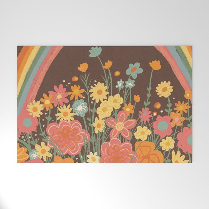 Rainbow garden Welcome Mat Gallery Image 1
