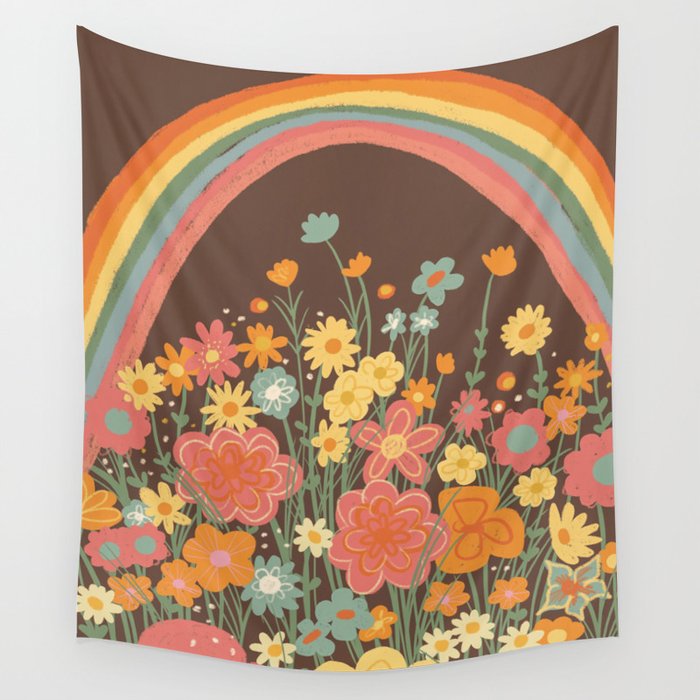 Rainbow garden Wall Tapestry Gallery Image 1