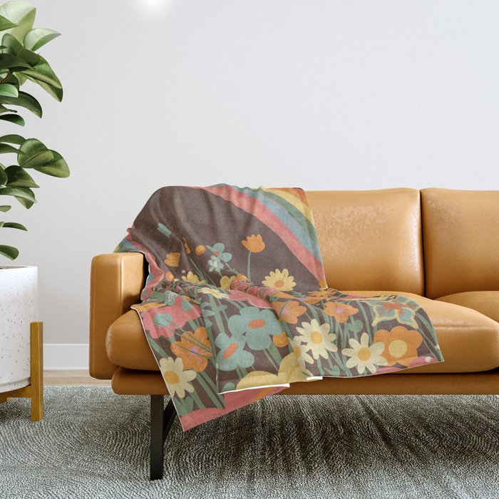 Rainbow garden Throw Blanket Gallery Image 1