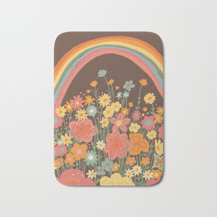 Rainbow garden Bath Mat Gallery Image 1