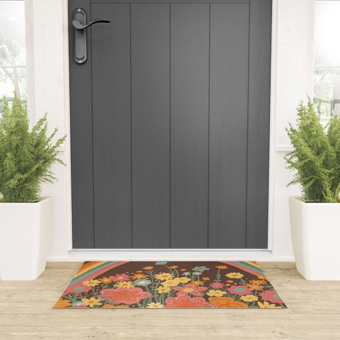 Rainbow garden Welcome Mat Gallery Image 3