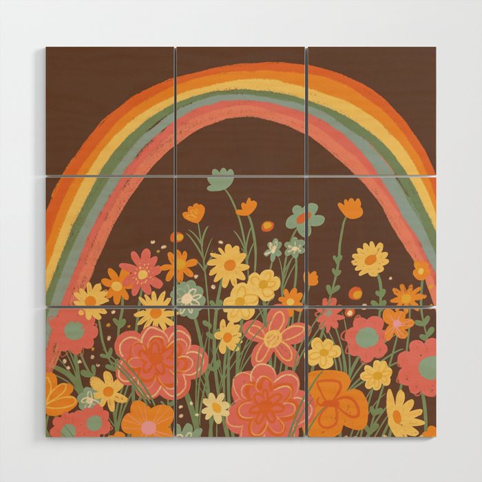 Rainbow garden Wood Wall Art Gallery Image 1