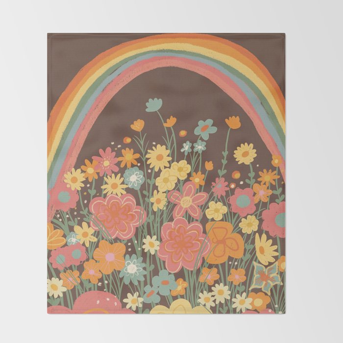 Rainbow garden Throw Blanket Gallery Image 2