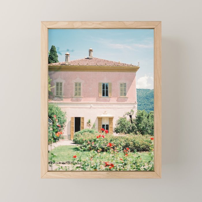 The Pink Villa | Villa Pizzo, Lake Como | Italy Travel Photography Mini Art Print Gallery Image 1